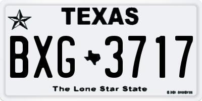 TX license plate BXG3717