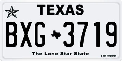 TX license plate BXG3719