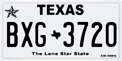TX license plate BXG3720