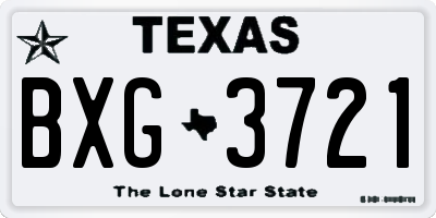 TX license plate BXG3721