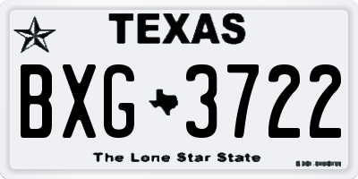TX license plate BXG3722
