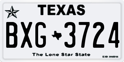 TX license plate BXG3724