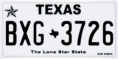 TX license plate BXG3726