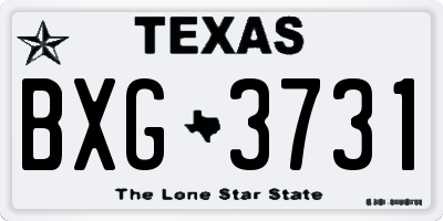 TX license plate BXG3731
