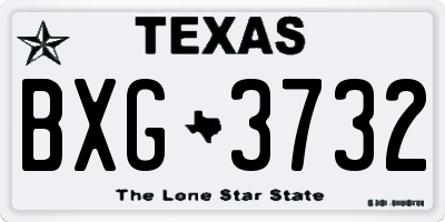 TX license plate BXG3732
