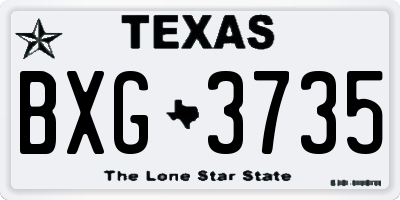 TX license plate BXG3735