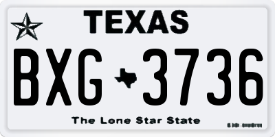 TX license plate BXG3736