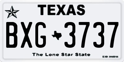 TX license plate BXG3737