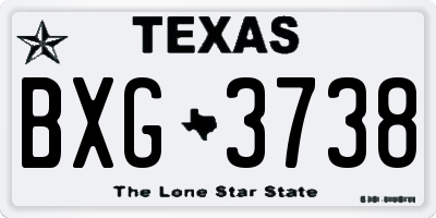 TX license plate BXG3738