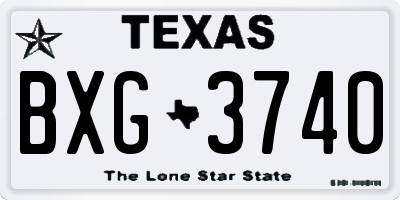 TX license plate BXG3740