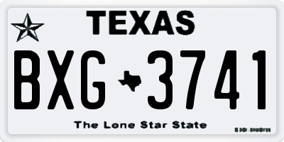 TX license plate BXG3741