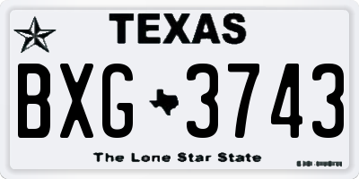 TX license plate BXG3743