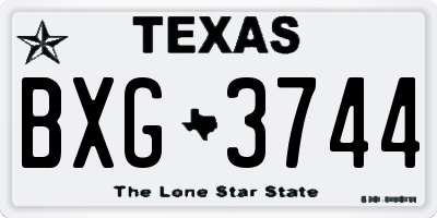 TX license plate BXG3744