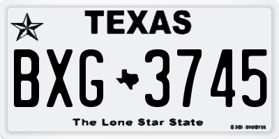 TX license plate BXG3745