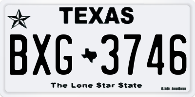TX license plate BXG3746