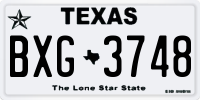 TX license plate BXG3748