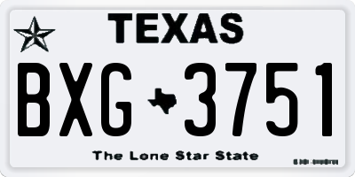 TX license plate BXG3751