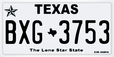 TX license plate BXG3753