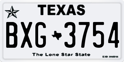 TX license plate BXG3754