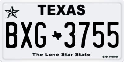 TX license plate BXG3755