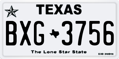 TX license plate BXG3756