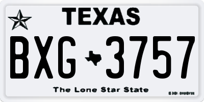 TX license plate BXG3757