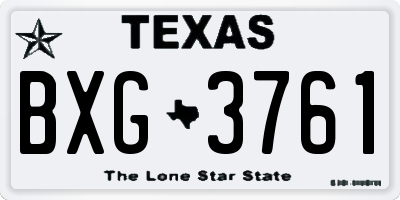 TX license plate BXG3761