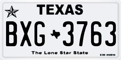 TX license plate BXG3763