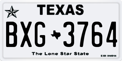 TX license plate BXG3764