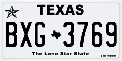 TX license plate BXG3769