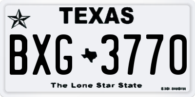TX license plate BXG3770