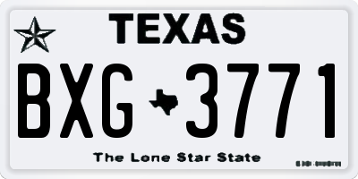 TX license plate BXG3771