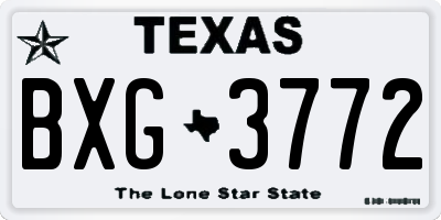 TX license plate BXG3772