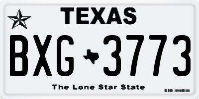 TX license plate BXG3773