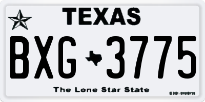 TX license plate BXG3775