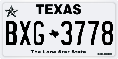 TX license plate BXG3778