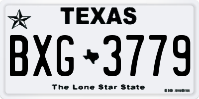 TX license plate BXG3779