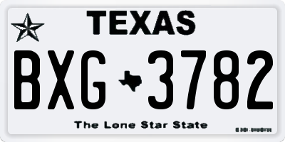 TX license plate BXG3782