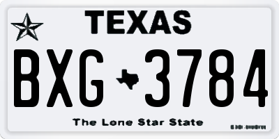TX license plate BXG3784