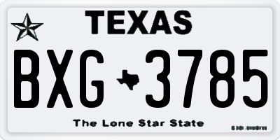 TX license plate BXG3785