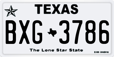 TX license plate BXG3786