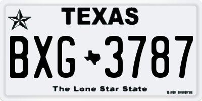 TX license plate BXG3787