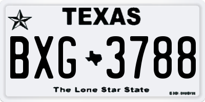 TX license plate BXG3788