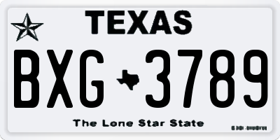 TX license plate BXG3789