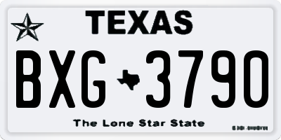 TX license plate BXG3790