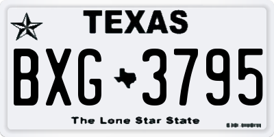 TX license plate BXG3795