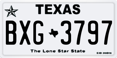 TX license plate BXG3797