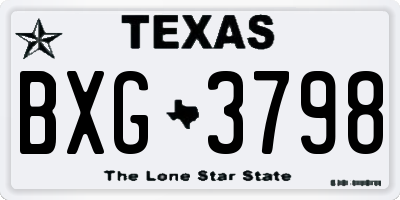 TX license plate BXG3798