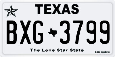 TX license plate BXG3799
