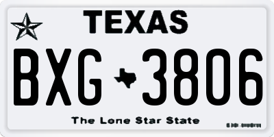 TX license plate BXG3806